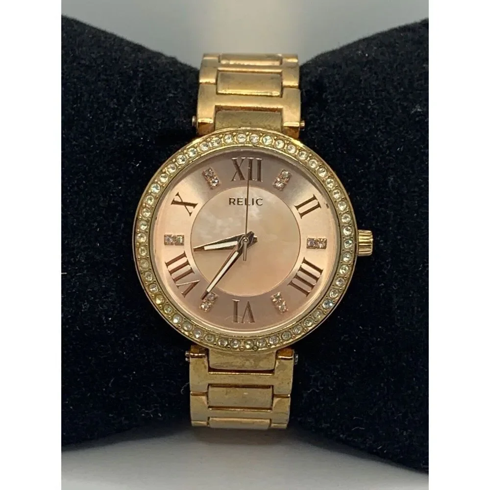 Relic ZR34308 Women's Stainless Steel Analog Rose Gold Dial Quartz Watch JD310